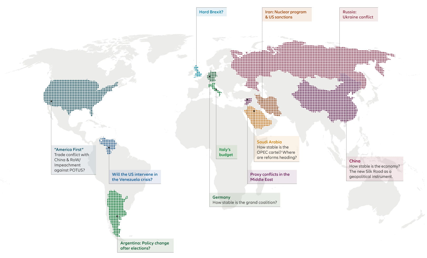 World map of political risks