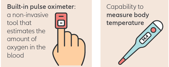 built-in pulse oximeter and thermometer