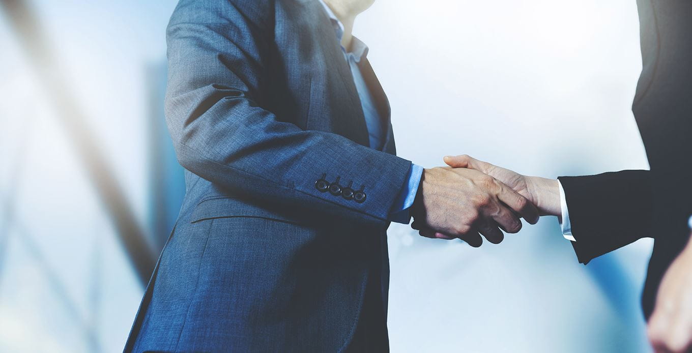 two businessmen shake hands